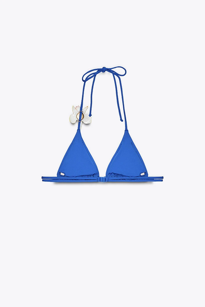 FLORAL TRIANGLE BIKINI TOP