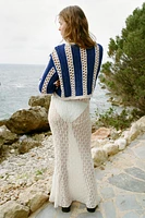 PULL COURT EN MAILLE CROCHET