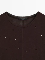 T-shirt with metal studs