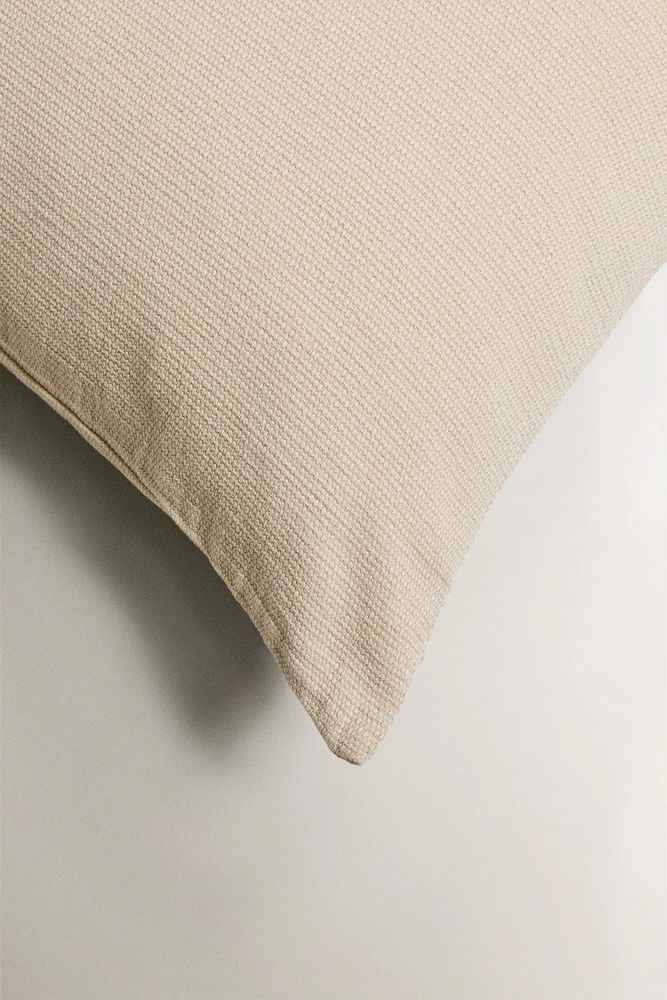 TEXTURED COTTON THROW PILLOW COVER