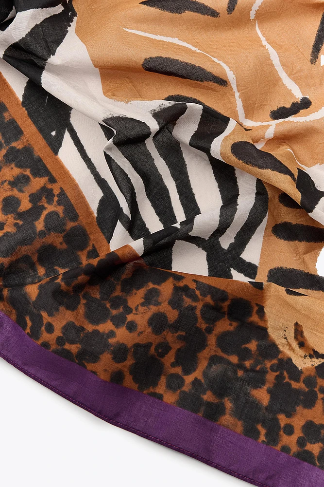 TIGER LEOPARD PRINT SCARF