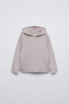 HOODED KNIT SWEATSHIRT