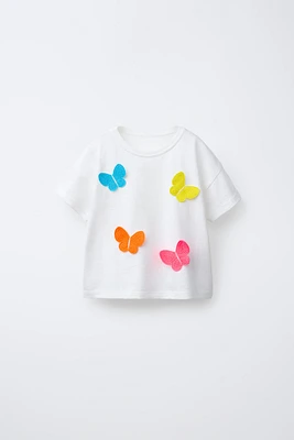 T-SHIRT À APPLIQUÉ PAPILLONS