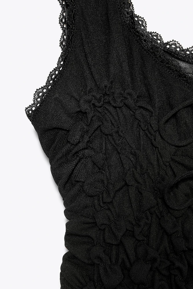 TIED RUCHED TOP