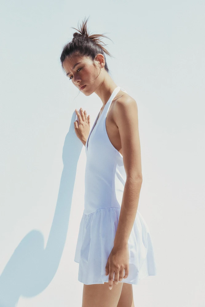 ROBE BIMATIÈRE À ENCOLURE AMÉRICAINE