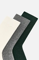 LOT DE TROIS PAIRES CHAUSSETTES RIB