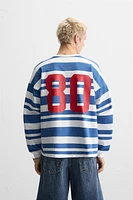 NUMBER STRIPED T-SHIRT
