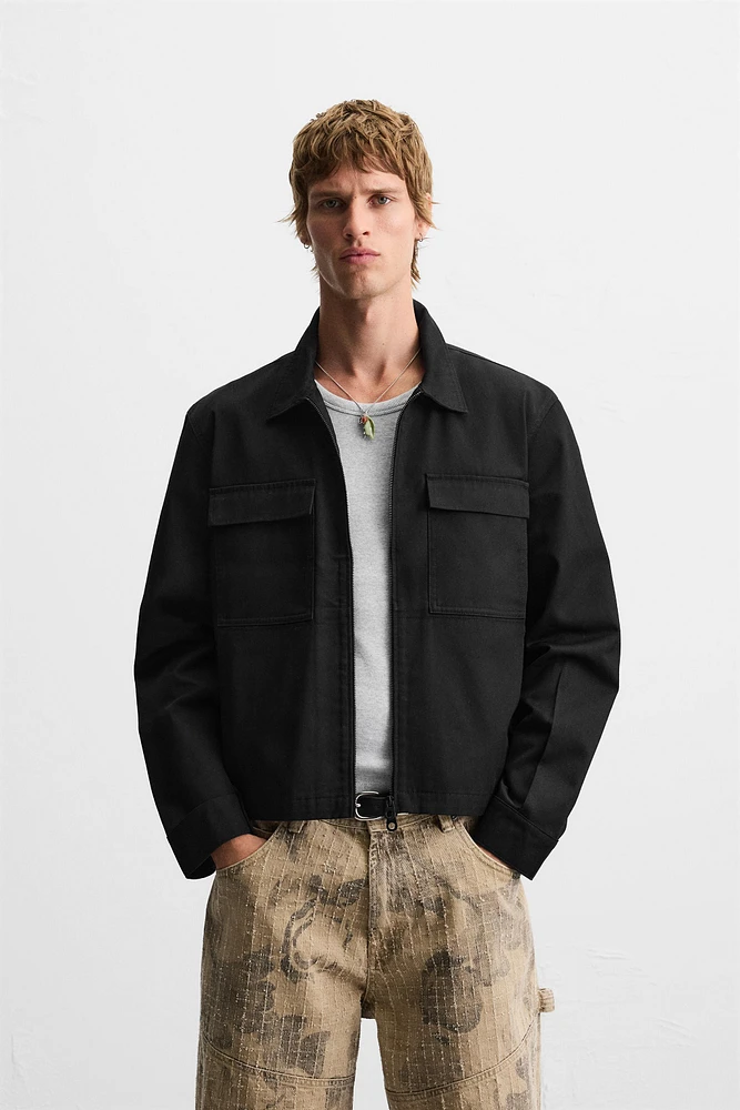 REGULAR FIT ZIPPER OVERSHIRT