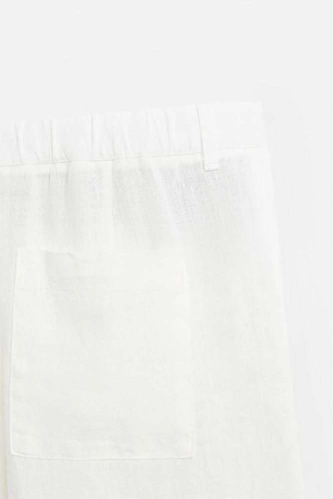 RELAXED FIT 100% LINEN PANTS