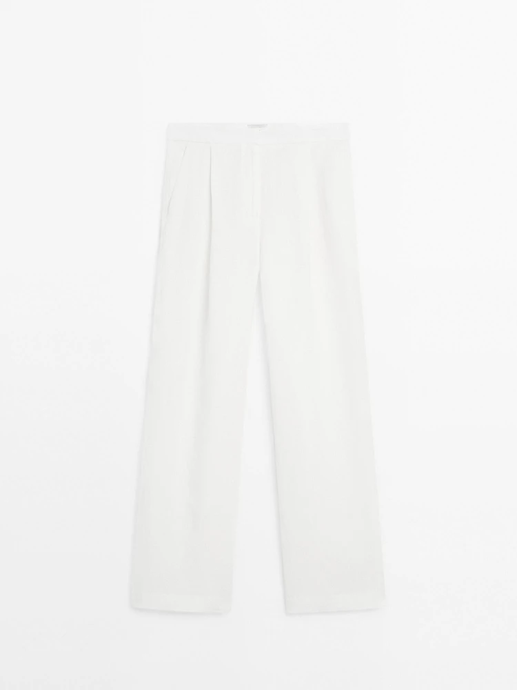 Straight-leg flowing trousers with dart detail - Limited Edition