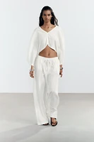 PANTALON PALAZZO EN LIN