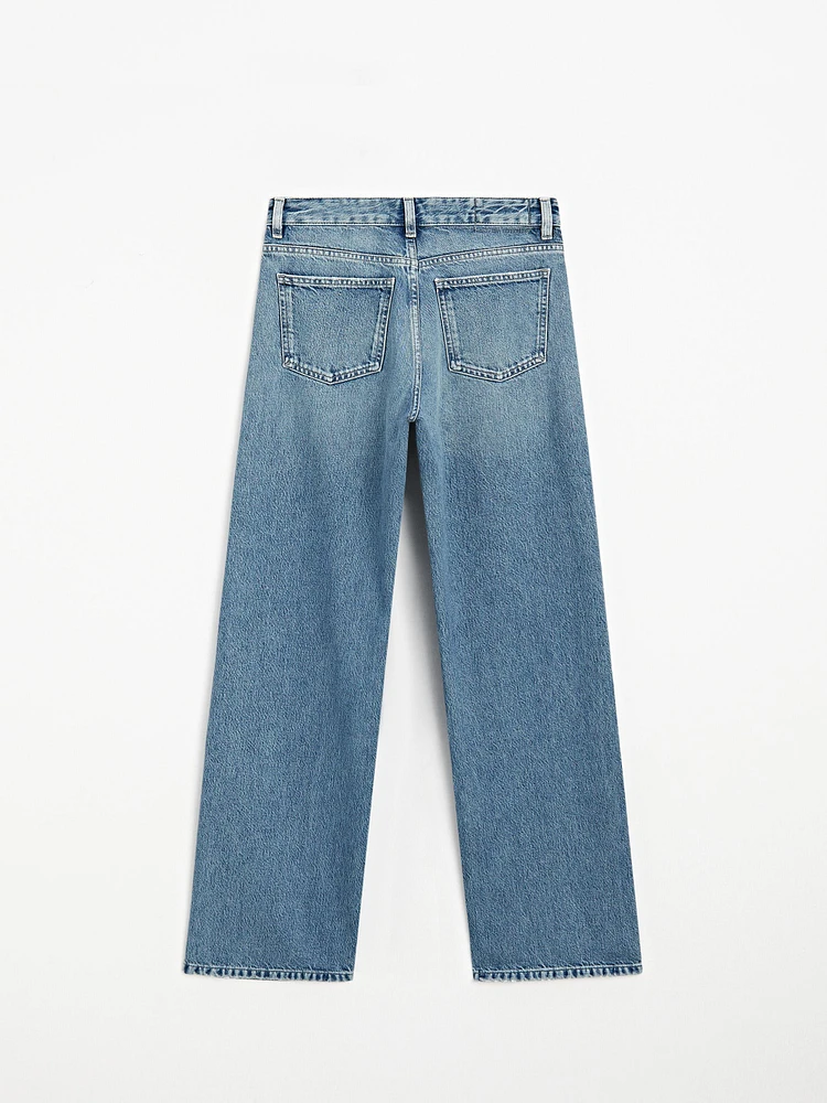 Jean large mid-rise à clous