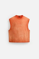 EMBROIDERED WASHED TANK TOP