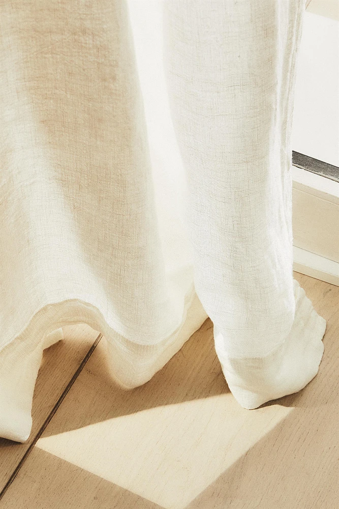 HIGH OPACITY WHITE LINEN CURTAIN