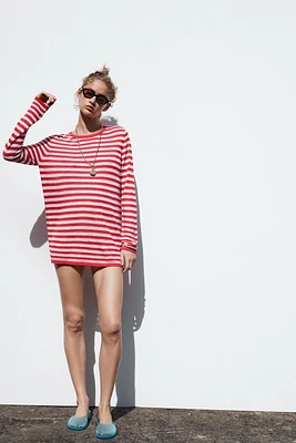 PULL EN JERSEY À RAYURES