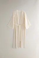 BEIGE SILK ROBE