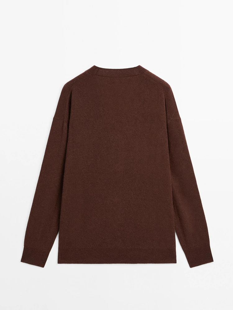 Cardigan oversize col en V 100 % cachemire