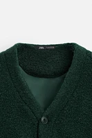 TEXTURED BOUCLÉ OVERSHIRT