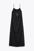 EMBROIDERED VOLUMINOUS MIDI DRESS