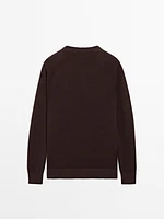 Linen blend crew neck sweater