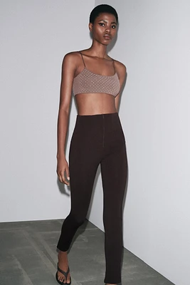 CREPE ZIPPER LEGGINGS