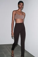 CREPE ZIPPER LEGGINGS
