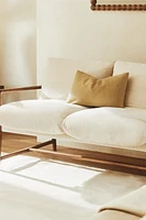 WOODEN COUCH AND CUSHION WITH REMOVABLE COVER