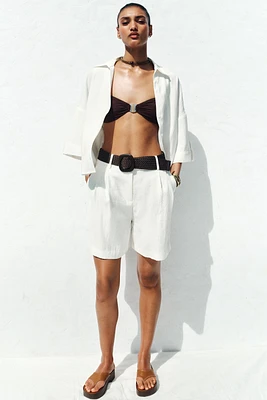 BERMUDA PINCES CEINTURE