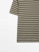 T-shirt à rayures coton et lin