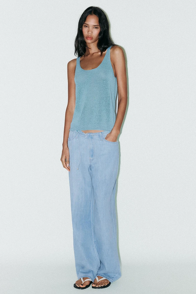 LINEN KNIT TOP