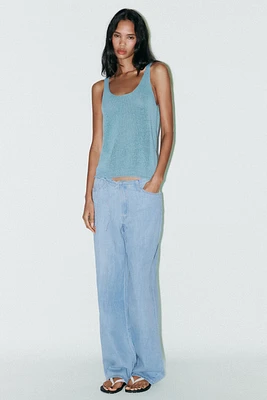 LINEN KNIT TOP