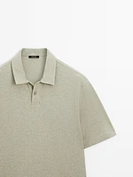 Polo manches courtes texturé en piqué