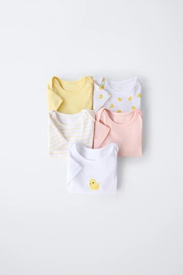 LOT DE CINQ BODYS CANETONS