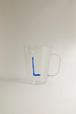 BOROSILICATE MUG WITH INITIAL