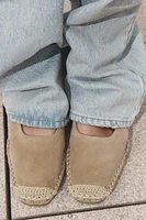 SPLIT LEATHER BRAIDED SLINGBACKS