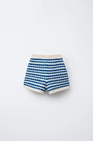 STRIPED KNIT SHORTS