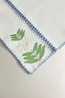 LOT SERVIETTES DE TABLE COTON BRODERIES CONTRASTANTES (LOT DE 2)