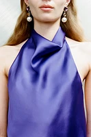 SATIN EFFECT HALTER TOP