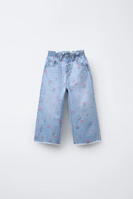 FLORAL PAPERBAG JEANS