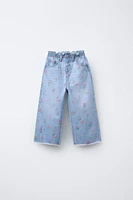 FLORAL PAPERBAG JEANS
