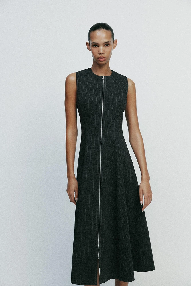 PINSTRIPE MIDI DRESS