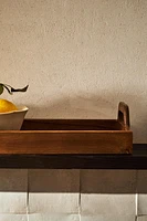 WOODEN TRAY WITH HANDLES