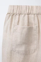 100% LINEN CROSSOVER PANTS