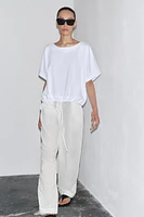 T-SHIRT EN COTON FRONCÉ