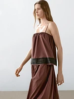 Short strappy top with ribbon details