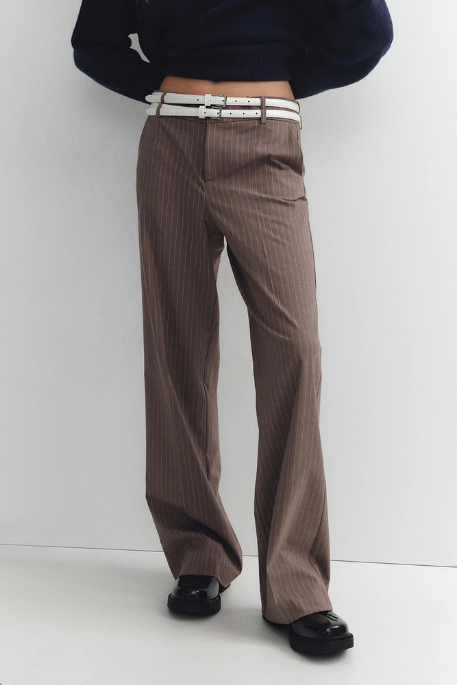 STRIPED PANTS EITH DOUBLE BELT