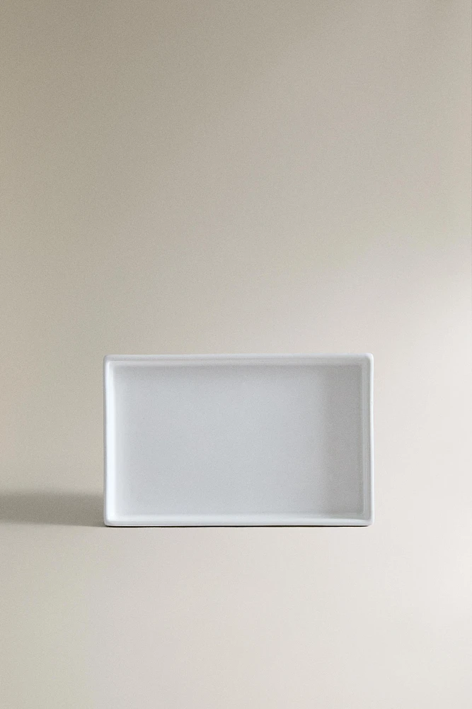 WHITE EARTHENWARE BATHROOM TRAY