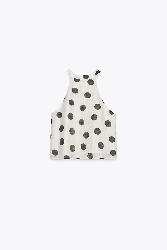 POLKA DOT HALTER TOP
