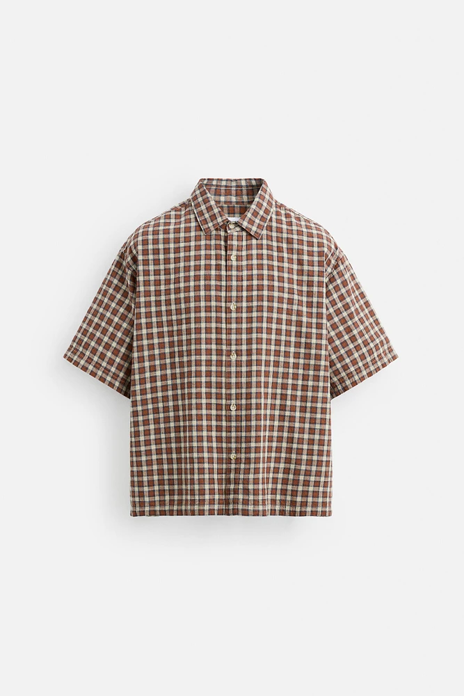 CHEMISE STRUCTURÉE À CARREAUX