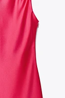 ASYMMETRIC SATIN MIDI DRESS